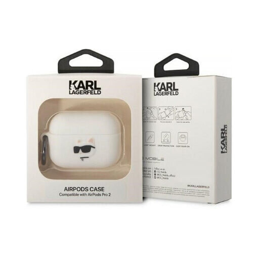 KARL LAGERFELD 3D NFT Choupette priekš AirPods Pro 2 - Balts cena un informācija | Austiņas | 220.lv