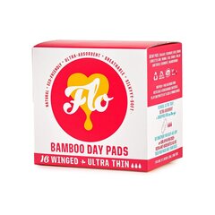 Биоразлагаемые бамбуковые прокладки Flo для ежедневного использования 240 мм, в упаковке 16 шт. цена и информация | Тампоны, гигиенические прокладки для критических дней, ежедневные прокладки | 220.lv