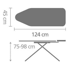 Brabantia gludināmais dēlis C 124 × 45 cm cena un informācija | Veļas gludināšana | 220.lv