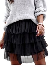 Женская мини-юбка из тюля Och Bella черного цвета цена и информация | Юбка | 220.lv