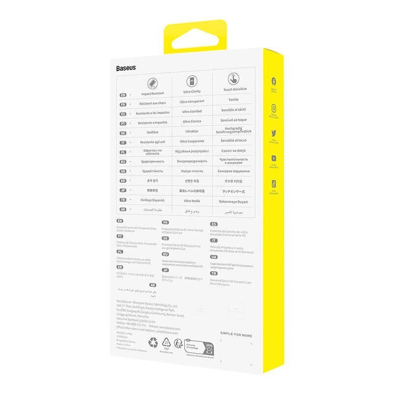 Baseus OS Diamond Series Tempered Glass Screen Protector cena un informācija | Ekrāna aizsargstikli | 220.lv