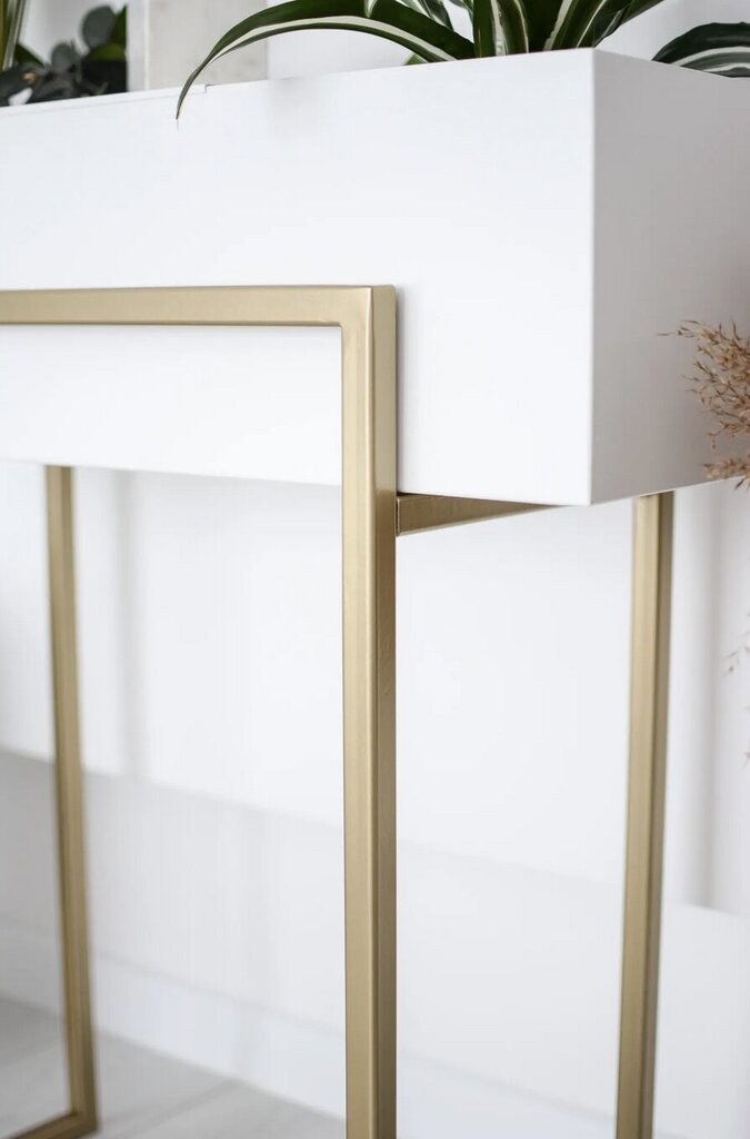 Konsole Decorates Kaya, 75x25 cm, balts цена и информация | Konsoles galdiņi | 220.lv