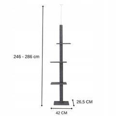 Kaķa māja Springos PA1050, 286 cm, tumši pelēka цена и информация | Когтеточки | 220.lv