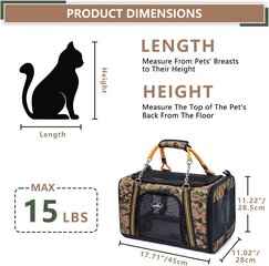 Mājdzīvnieku pārvadāšanas soma Wakytu, 43x46x26 cm, zaļš cena un informācija | Transportēšanas būri, somas | 220.lv
