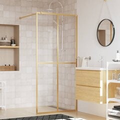 Dušas siena vidaXL, zelta, 90x195 cm cena un informācija | Dušas durvis, dušas sienas | 220.lv