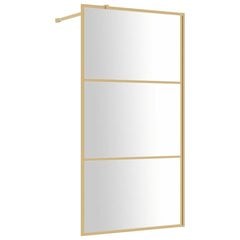 Dušas siena vidaXL, zelta, 100x195 cm cena un informācija | Dušas durvis, dušas sienas | 220.lv