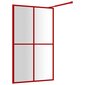 Dušas siena vidaXL, sarkans, 118x195 cm cena un informācija | Dušas durvis, dušas sienas | 220.lv