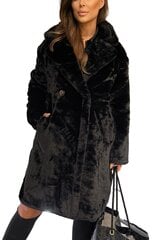 Женское плюшевое пальто oversize, мишка черный цена и информация | Женские пальто | 220.lv