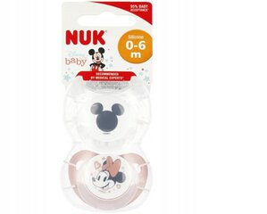 Силиконовая соска NUK Disney 1125, 0-6 мес, 2 штуки цена и информация | Пустышки | 220.lv