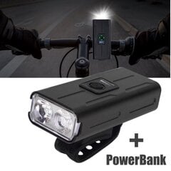 Velosipēda priekšējais lukturis Powerbank Berimax, melns цена и информация | Велосипедные фонари, отражатели | 220.lv