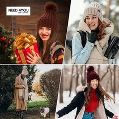 Женская шапка с помпоном, beige цена и информация | Женские шапки | 220.lv