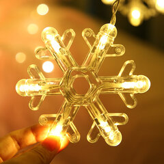 Рождественские гирлянды с 24 снежинками и 16 овальными лампочками, 3м, 160 светодиодов, LIVMAN CX-004 цена и информация | Гирлянды | 220.lv
