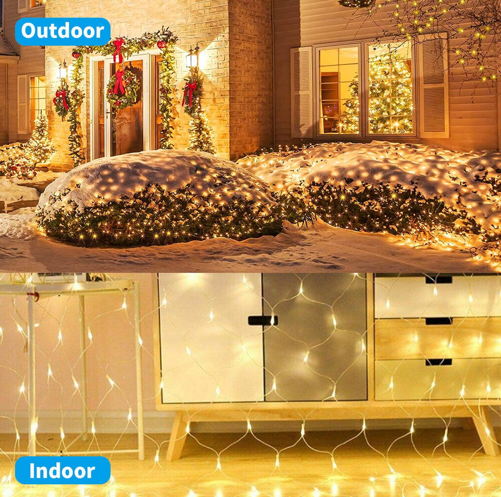 Ziemassvētku tīkla lampiņas 2m*3m, 192 LED, LIVMAN YN-401 цена и информация | Ziemassvētku lampiņas, LED virtenes | 220.lv