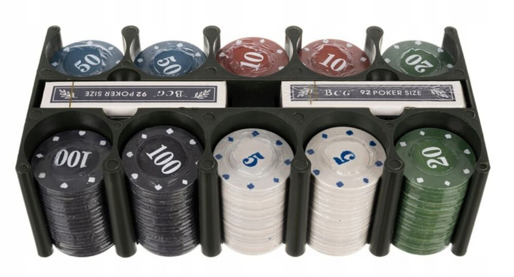 Pokera komplekts kastītē Berimax, 200 žetoni cena un informācija | Azartspēles, pokers | 220.lv