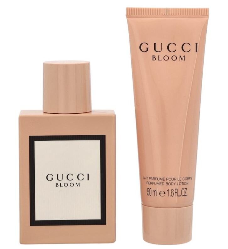 Kosmētikas komplekts Gucci Bloom: parfimērijas ūdens EDP, 50 ml + ķermeņa losjons, 50 ml cena un informācija | Ķermeņa krēmi, losjoni | 220.lv