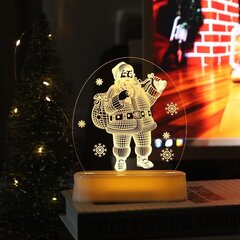 Svētku 3D lampiņa - Ziemassvētku vecītis cena un informācija | Ziemassvētku dekorācijas | 220.lv