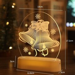 Праздничный 3D светильник - Новогодние колокольчики цена и информация | Рождественское украшение CA1029 | 220.lv