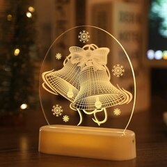 Svētku 3D lampa - Jaungada zvani cena un informācija | Ziemassvētku dekorācijas | 220.lv