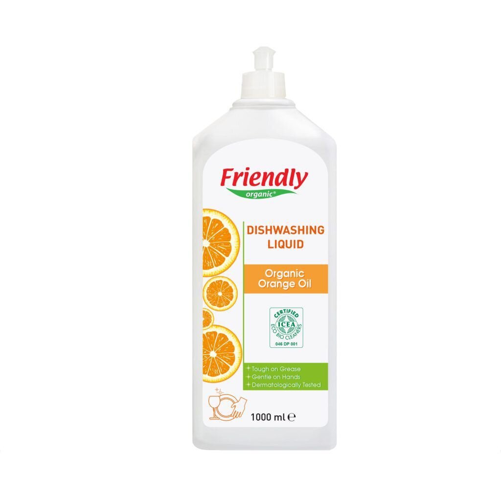 Organiskais trauku mazgāšanas līdzeklis Friendly Organic, 1000 ml cena un informācija | Trauku mazgāšanas līdzekļi | 220.lv