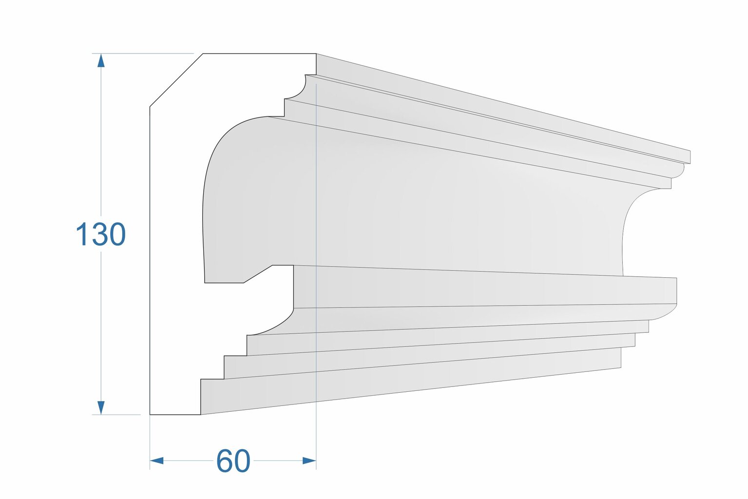 Apgaismojuma līste, LS29B 13x6x200cm cena un informācija | Griestu, sienu dekoru elementi | 220.lv