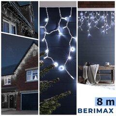 Уличная гирлянда-сосульки Berimax 300 LED Eco, белая белая цена и информация | Гирлянды | 220.lv