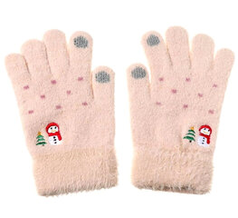 Детские зимние перчатки для девочек FD105, розовые цена и информация | Шапки, перчатки, шарфы для девочек | 220.lv