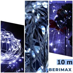 Проволочная новогодняя гирлянда Berimax 100 LED, холодный белый цена и информация | Гирлянды | 220.lv