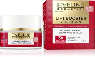 Intensīvi nostiprinošs krēms Eveline Lift Booster Collagen 50+, 50ml cena un informācija | Sejas krēmi | 220.lv