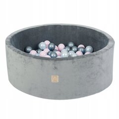 Sausais baseins ar bumbiņām Misioo Velvet, 90x30 cm, pelēks cena un informācija | Rotaļlietas zīdaiņiem | 220.lv