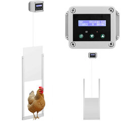 Automātisks vistu kūts durvju atloks ar gaismas sensoru, ar akumulatoru darbināms 6V LCD cena un informācija | Preces lauksaimniecības dzīvniekiem | 220.lv