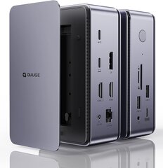 Dokstacija QUUGE, 8K 60Hz/4K 120Hz, 2 HDMI+DP, 2,5G maiņstrāvas adapteris, 2 gab USB 3.2, 100 W PD, Thunderbolt 4/3 USB 4 USB-C cena un informācija | Adapteri un USB centrmezgli | 220.lv