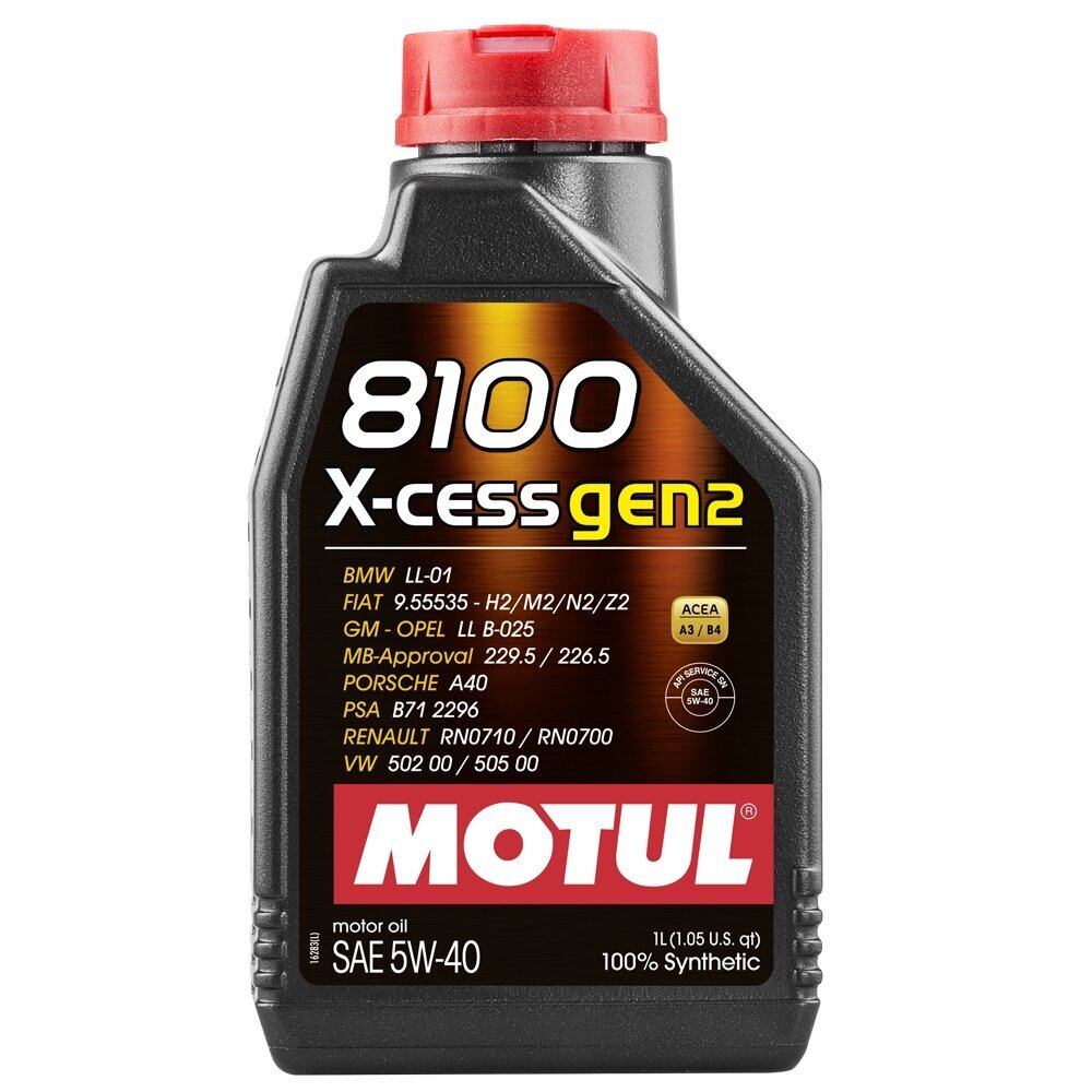 Motul 8100 X-cess Gen2 5W40 motoreļļa, 1L цена и информация | Motoreļļas | 220.lv