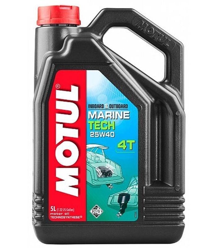 Eļļa 4-taktu dzinējiem Motul Marine Tech 4T 107716, 25W-40, 5l cena un informācija | Moto eļļas | 220.lv