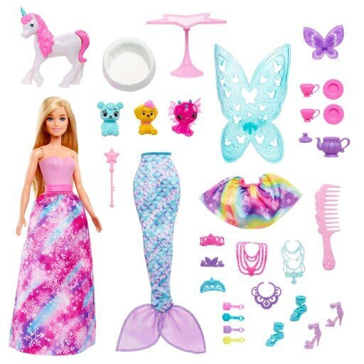 Adventes kalendārs Barbie Dreamtopia/Styling Head Barbie cena un informācija | Rotaļlietas meitenēm | 220.lv