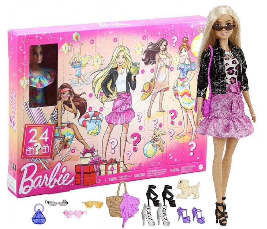 Adventes kalendārs Barbie GXD64 cena un informācija | Rotaļlietas meitenēm | 220.lv