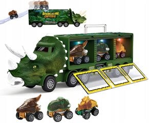 Большой тягач с машинами-динозаврами цена и информация | Конструктор автомобилей игрушки для мальчиков | 220.lv