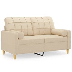 Divvietīgs dīvāns ar spilveniem vidaXL, 120 cm, smilšu cena un informācija | Dīvāni | 220.lv