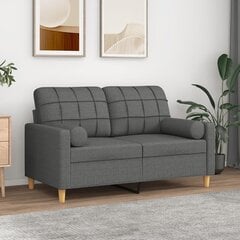 Divvietīgs dīvāns ar spilveniem vidaXL, 120 cm, pelēks cena un informācija | Dīvāni | 220.lv