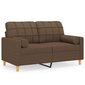 Divvietīgs dīvāns ar spilveniem vidaXL, 120 cm, brūns cena un informācija | Dīvāni | 220.lv