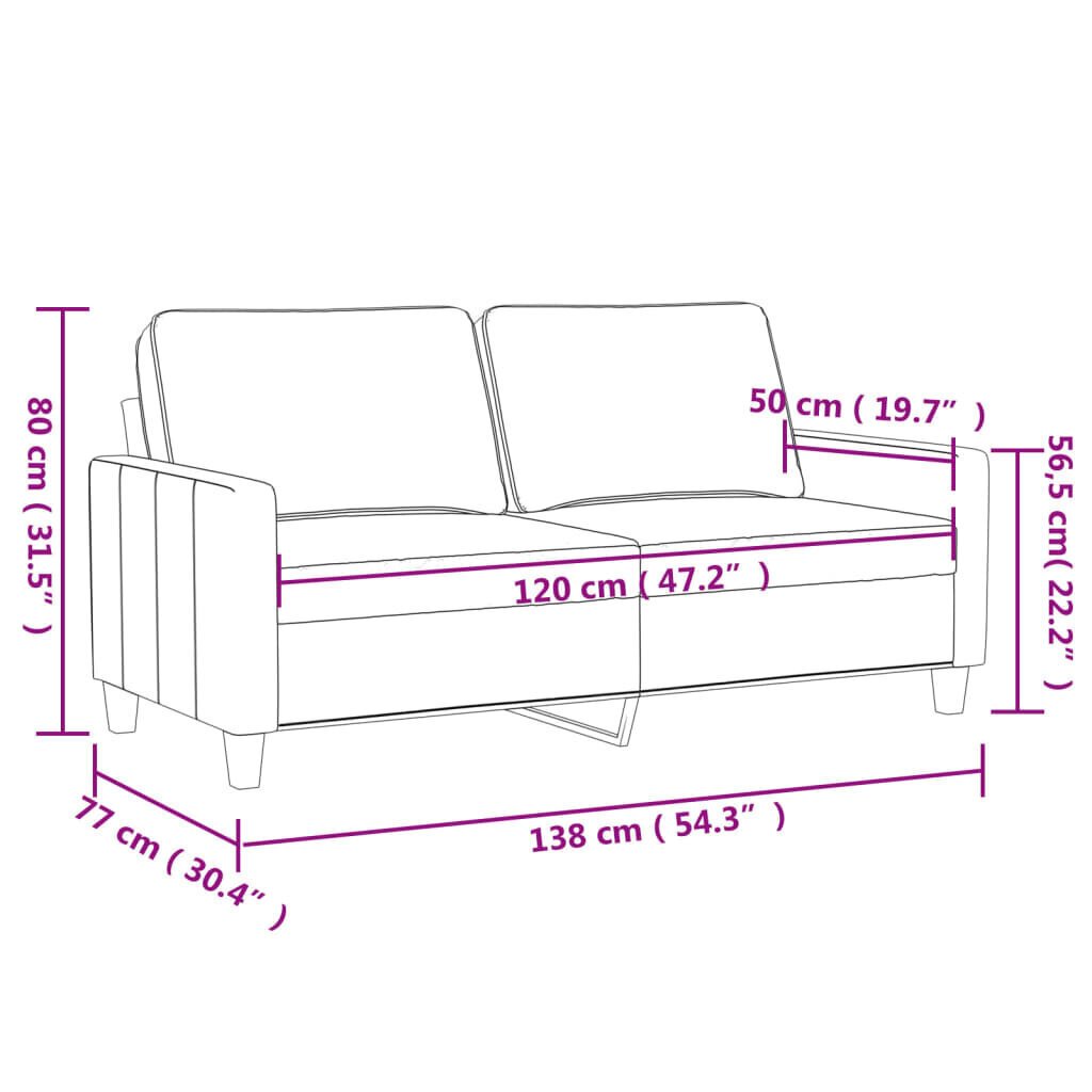 Divvietīgs dīvāns vidaXL, 120 cm, brūns cena un informācija | Dīvāni | 220.lv