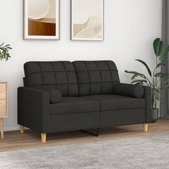 Divvietīgs dīvāns ar spilveniem vidaXL, 120 cm, melns цена и информация | Диваны | 220.lv