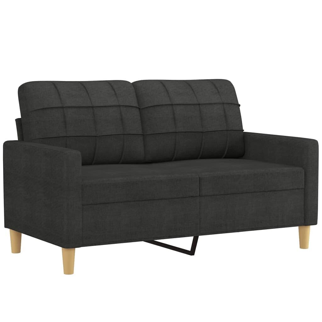 Divvietīgs dīvāns ar spilveniem vidaXL, 120 cm, melns cena un informācija | Dīvāni | 220.lv