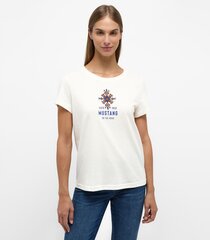 Женская футболка Mustang, белая цена и информация | Женские футболки | 220.lv