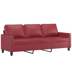 Trīsvietīgs dīvāns vidaXL, 180 cm, sarkans цена и информация | Диваны | 220.lv