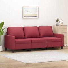 Trīsvietīgs dīvāns vidaXL, 180 cm, sarkans цена и информация | Диваны | 220.lv