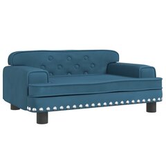 vidaXL dīvāngulta, zila, 70x45x30 cm, samts cena un informācija | Suņu gultas, spilveni, būdas | 220.lv