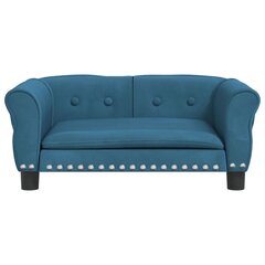 vidaXL dīvāngulta, zila, 70x45x30 cm, samts cena un informācija | Suņu gultas, spilveni, būdas | 220.lv