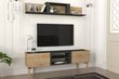 TV bloks Asir, 154x52,6x36,8cm, bēšs/melns cena un informācija | TV galdiņi | 220.lv