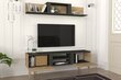 TV bloks Asir, 154x52,6x36,8cm, bēšs/melns cena un informācija | TV galdiņi | 220.lv
