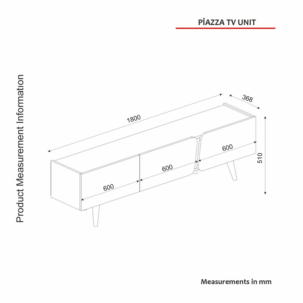 TV bloks Asir, 180x51x36,8cm, brūns/pelēks cena un informācija | TV galdiņi | 220.lv